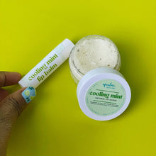 Load image into Gallery viewer, cooling mint lip balm and cooling mint lip scrub