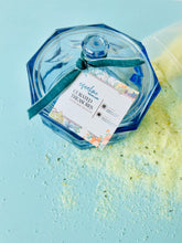 Load image into Gallery viewer, Salt Soak + Indiana Glass Concord Blue Octagon Apothecary Jar