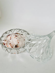 Salt Soak + Vintage Crystal Candy Dish with Lid