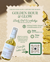 Load image into Gallery viewer, Golden Hour Glow: DIY Body Oil Workshop