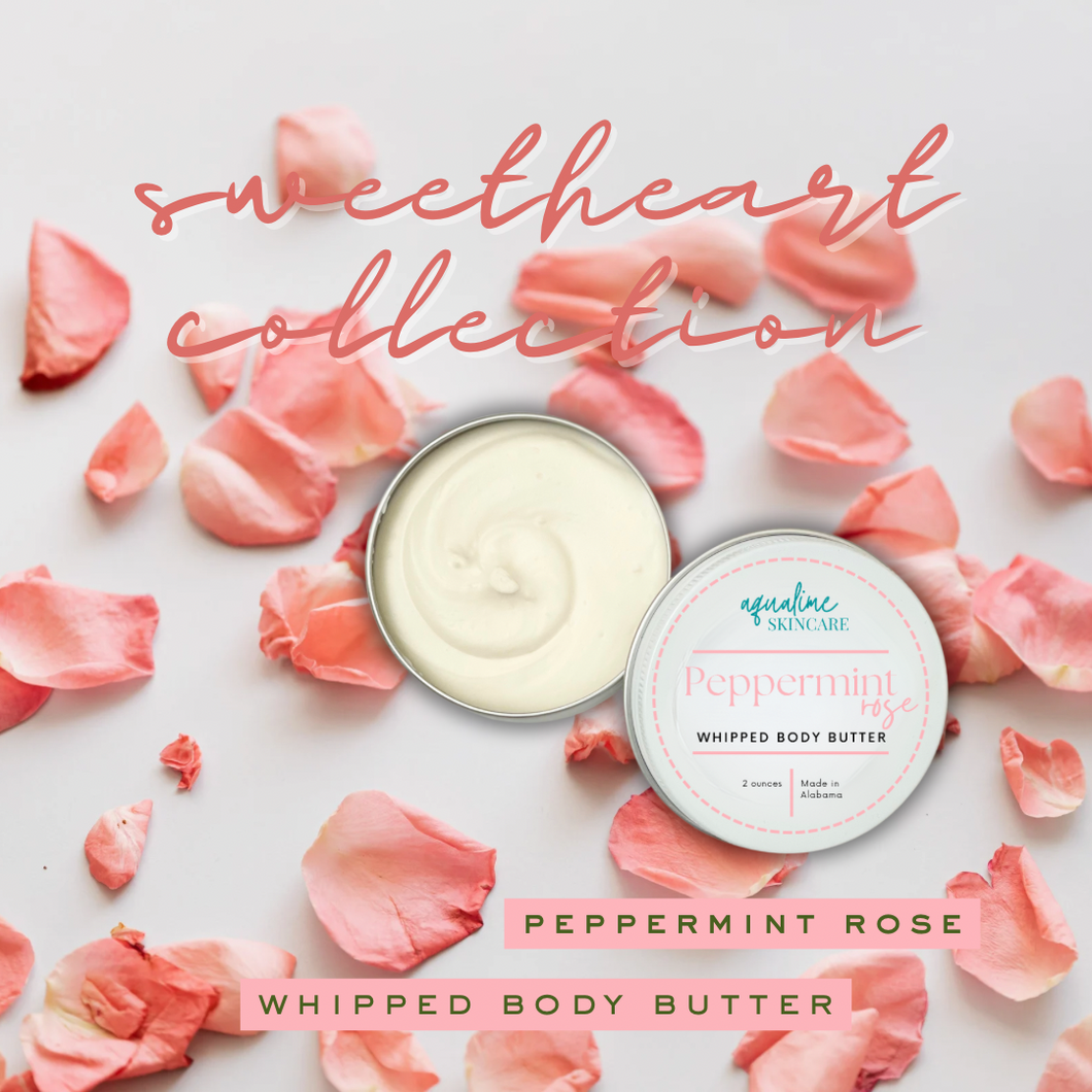 Peppermint Rose Whipped Body Butter Tins