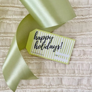 holiday gift tag with ribbon