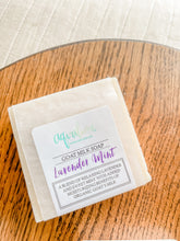 Load image into Gallery viewer, Lavender Mint Goat’s Milk Soap Bar